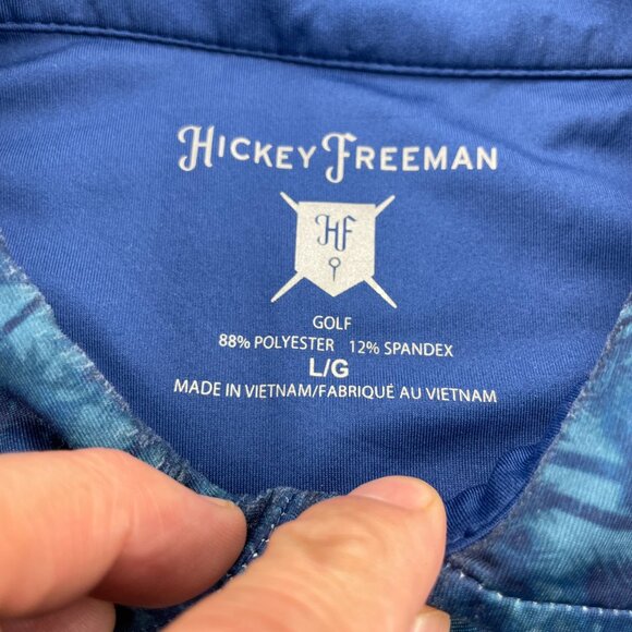 Hickey Freeman Golf Shirt Floral Men Large L Navy Blue Activewear Outdoor Golfer - Picture 3 of 10